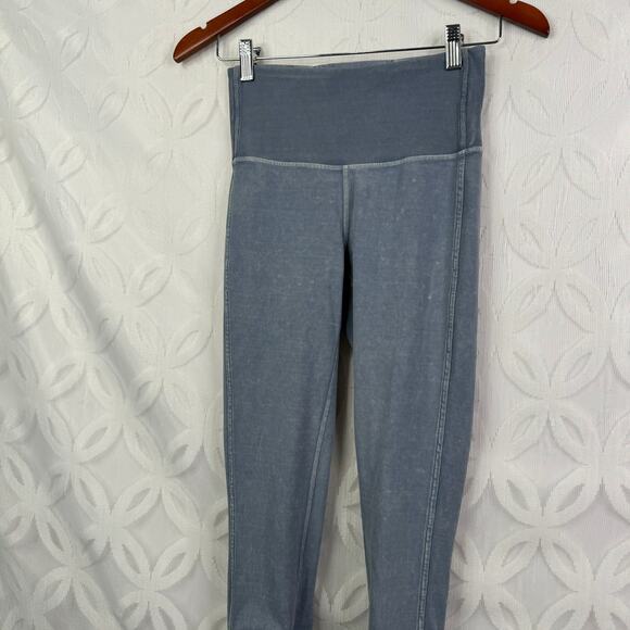 Lululemon Wunder Under Crop 23" *Ribbed Washed Moon Blue Legging Size 4 - Picture 6 of 13